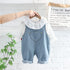Lapel Shirt Long Sleeve Suit Girl Baby Casual Cowboy Suspender Two-piece Set